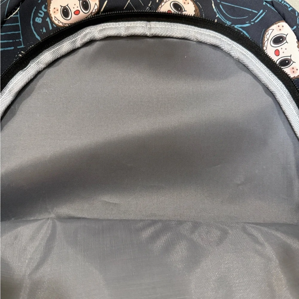 Labubu Black Backpack with adorable travel stamp design, Brand New With Tags - Picture 5 of 11